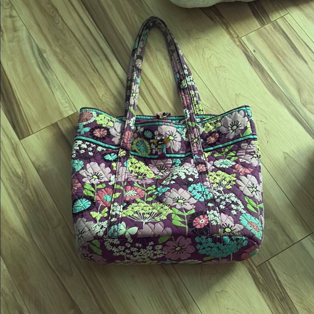 Vera Bradley Purple and Green Floral Tote